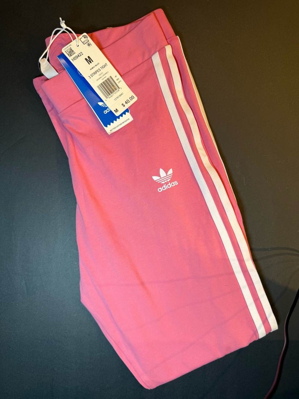 adidas women’s Pink 3-Stripes tights size Medium